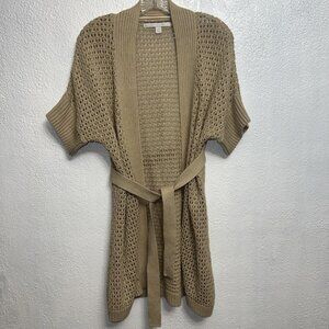 LC Lauren Conrad Womens Open knit  Belted size XS CARDIGAN FAIRY LONG BEACH BOHO